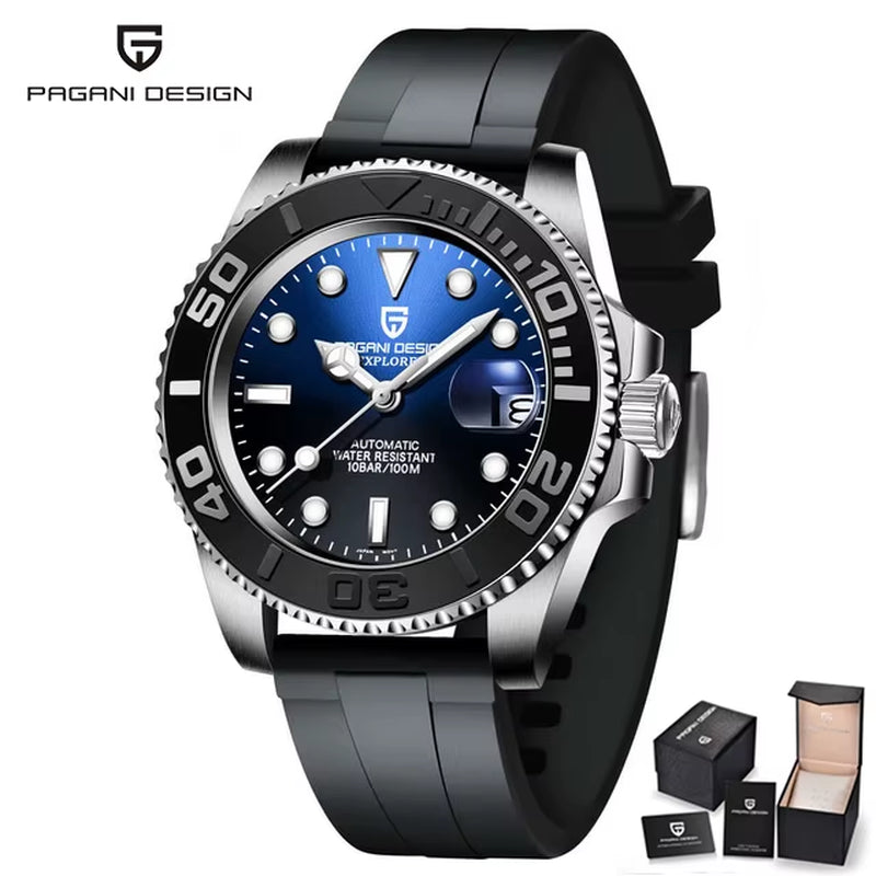 Automatic Men'S Waterproof Calendar Mechanical Watch Stainless Steel Luminous Sapphire Top-Level Watch PD-1651