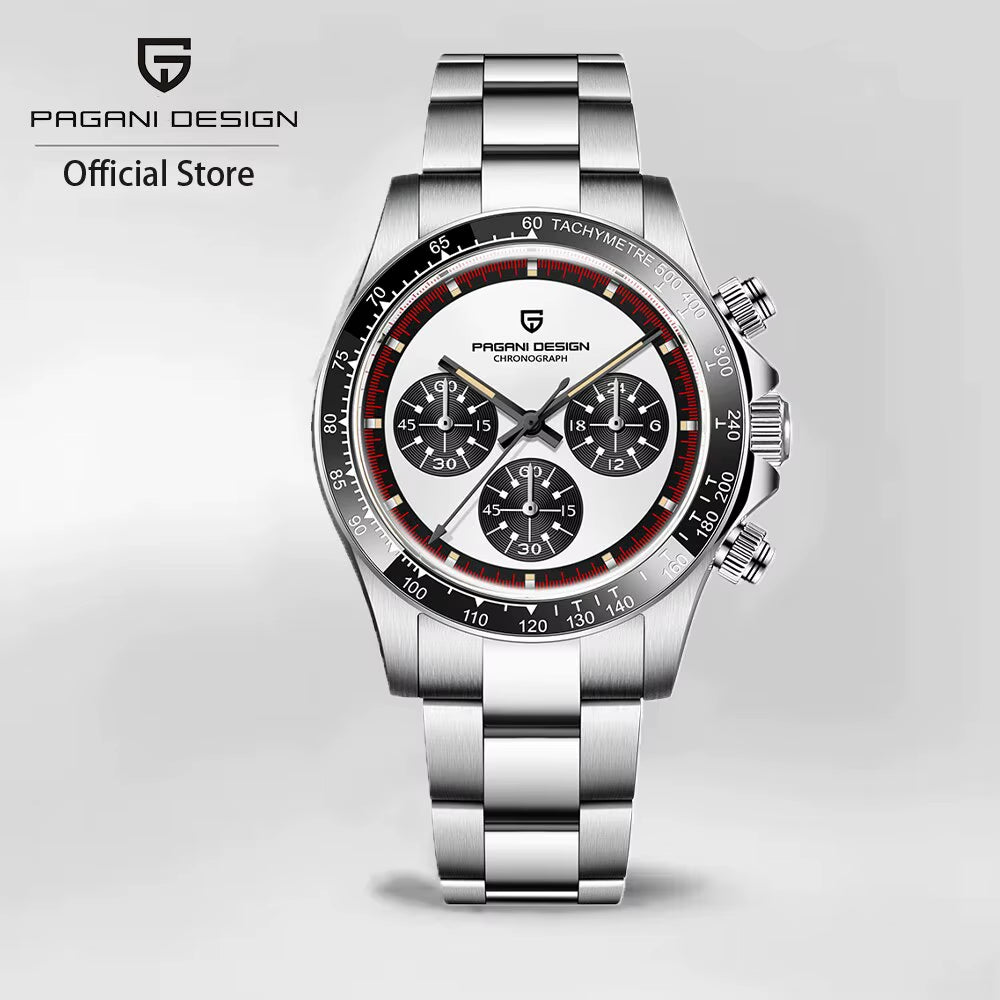 2024 New Men Quartz Wristwatch Fashion Ceramic Bezel Chronograph Stopwatch Waterproof 100M Stainless Watch for Men