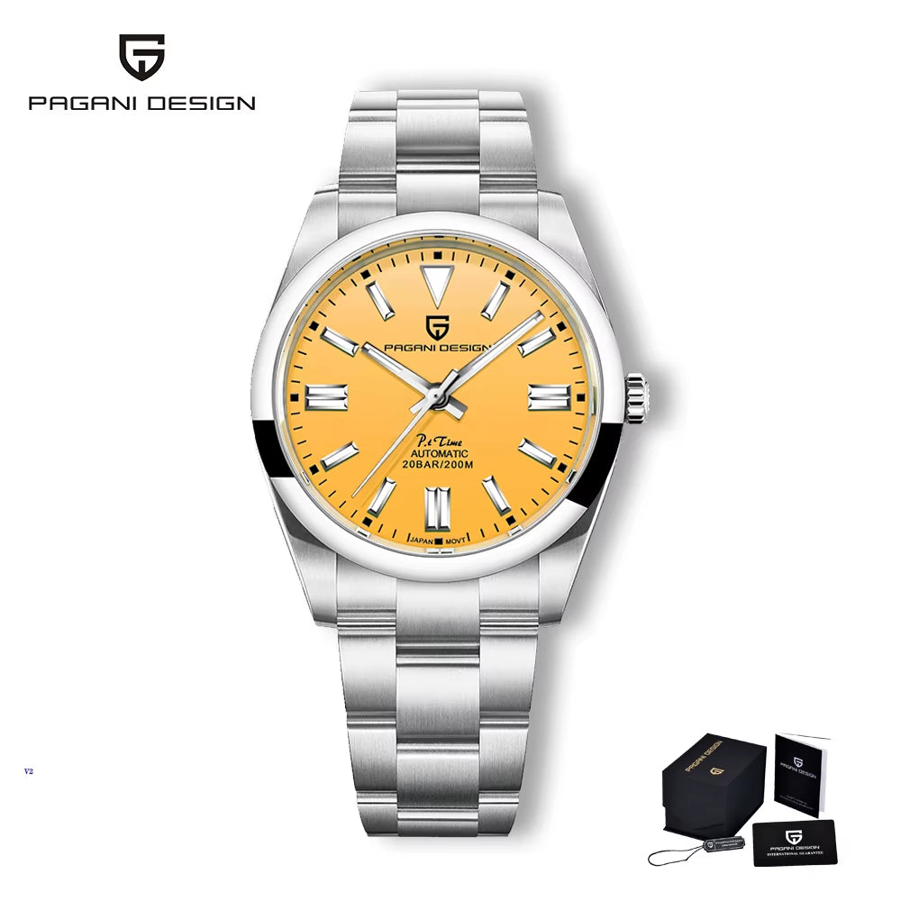 2023  New 39Mm Men'S Mechanical Watches NH35 Automatic Watch Sapphire Stainless Steel 20Bar Waterproof Reloj Hombre