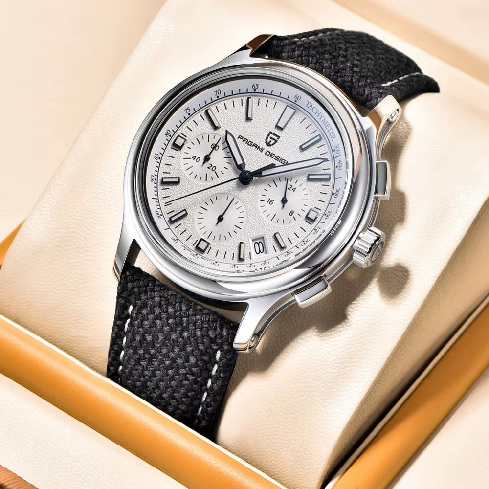 2024 New 40Mm Men Classic Sport Quartz Watch Japan VK63 100M Water Resistant Sapphire Stainless Steel Chronograph