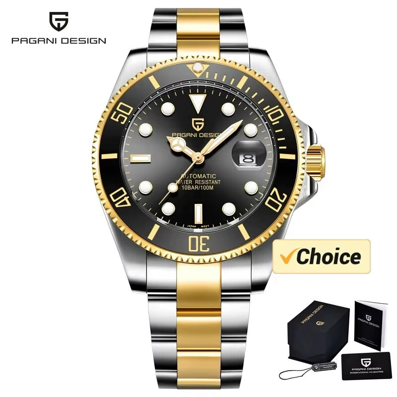 2025 New Men'S Watches Top Brand Luxury Business Wristwatch Men Mechanical Automatic Watch for Men Diver PD1639