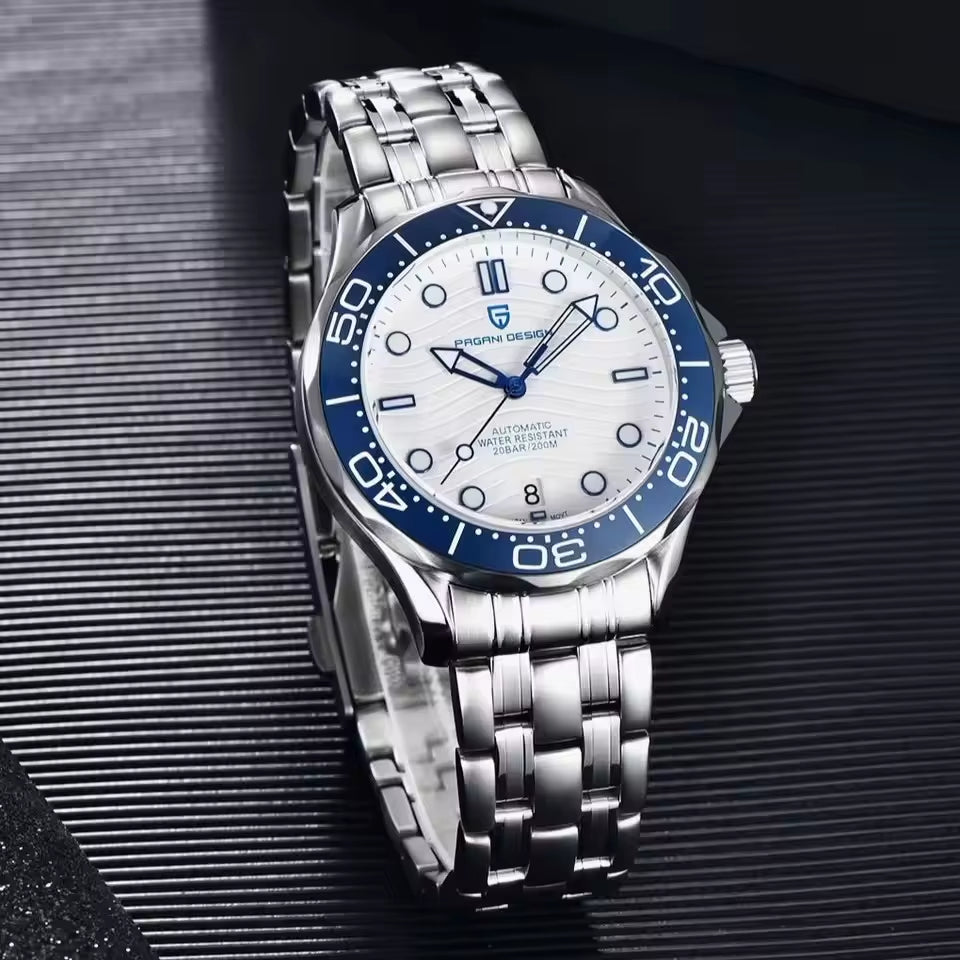 Luminous Ceramic Bezel Japan Movt Watch Sapphire Luxury All Steel Watch for Men Automatic Date Mechanical Clock