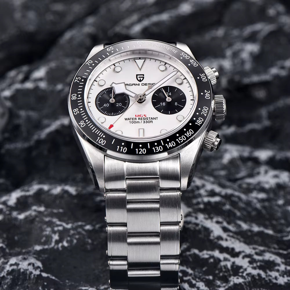 Panda Retro Men'S Watches Top Luxury Quartz Watch for Men Chronograph Waterproof Sapphire Mirror Luminous Man Gift