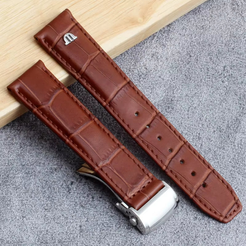 Genuine Leather Watch Strap 20MM 22MM for Maurice Lacroix LES CLASSIQUES MASTERPIECE PONTOS Men Watch Band Bracelet