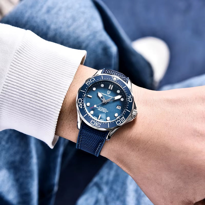 2025 New Mens Automatic Watches Men 007 Top Luxury Mechanical Men'S Wristwatch NH35A Ceramic Bezel Sapphire Mirror