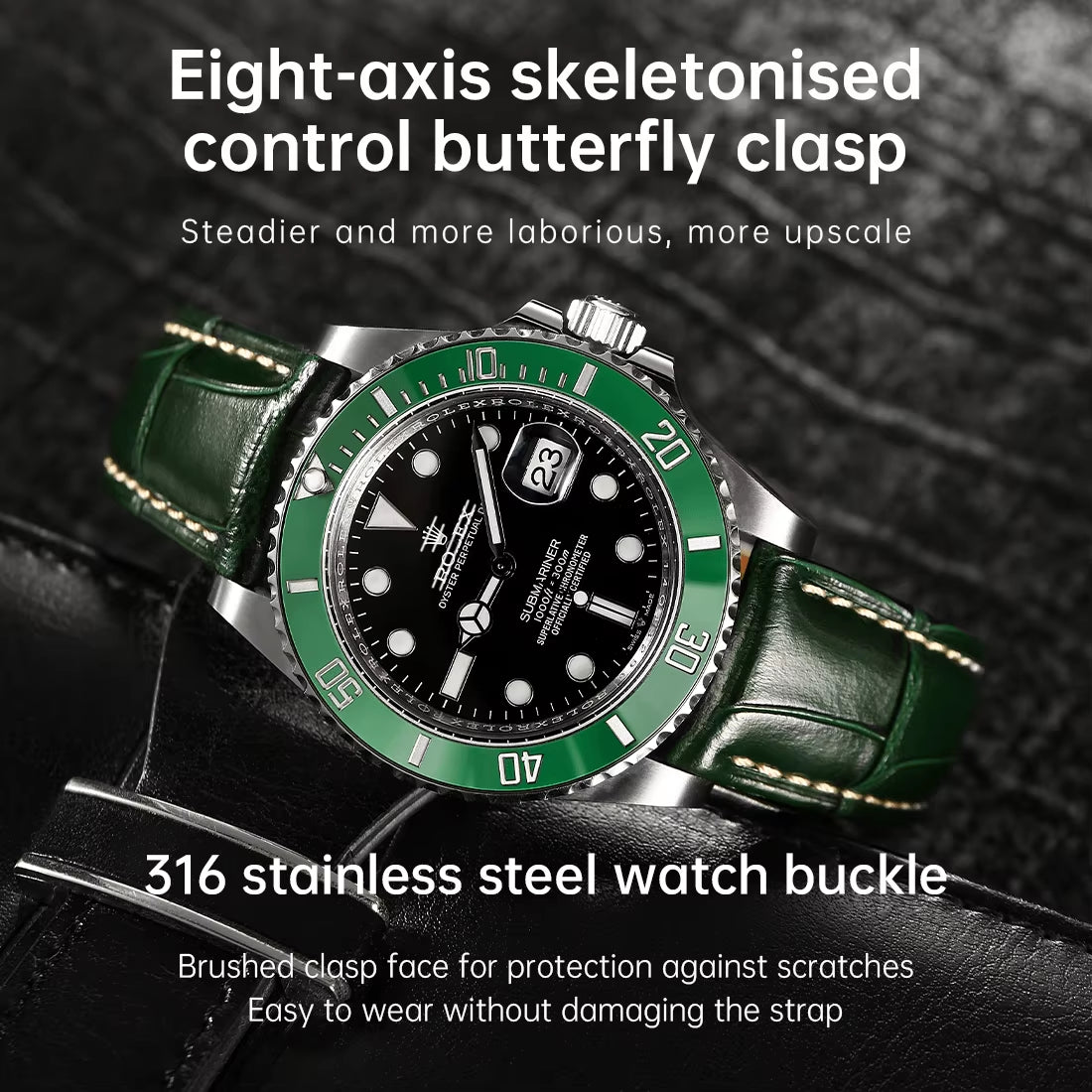 Maikes Luxury Leather Watch Strap 20Mm 21Mm 22Mm Accessories Watchbands Braceletes for Rolex Breitling Omega Watch Band