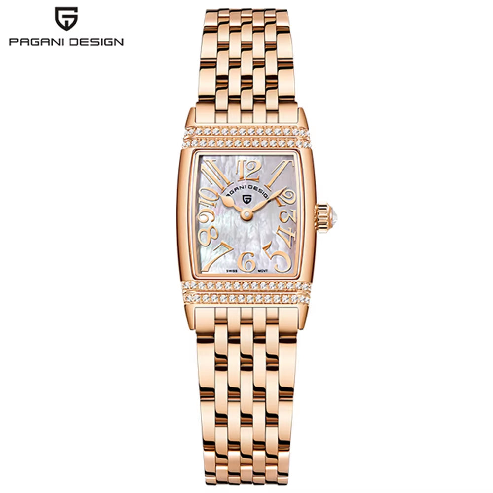 - Women'S Sapphire Crystal Quartz Watch, Luxury Accessories, Waterproof up to 50 Meters, Stainless Steel, 22Mm, Ne