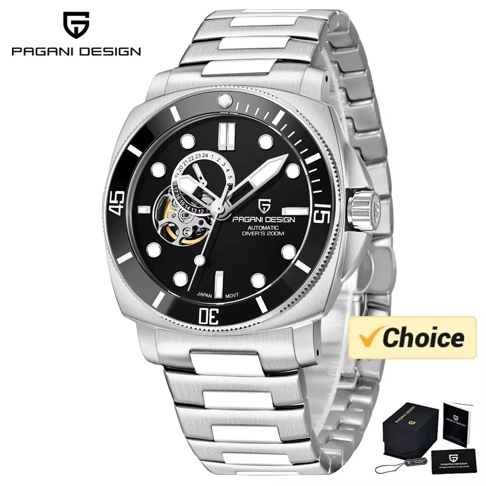 Men'S Watches 2025 New Mechanical Automatic Watch for Men 200M Diving Top Brand Luxury Wristwatch Stainless Steel