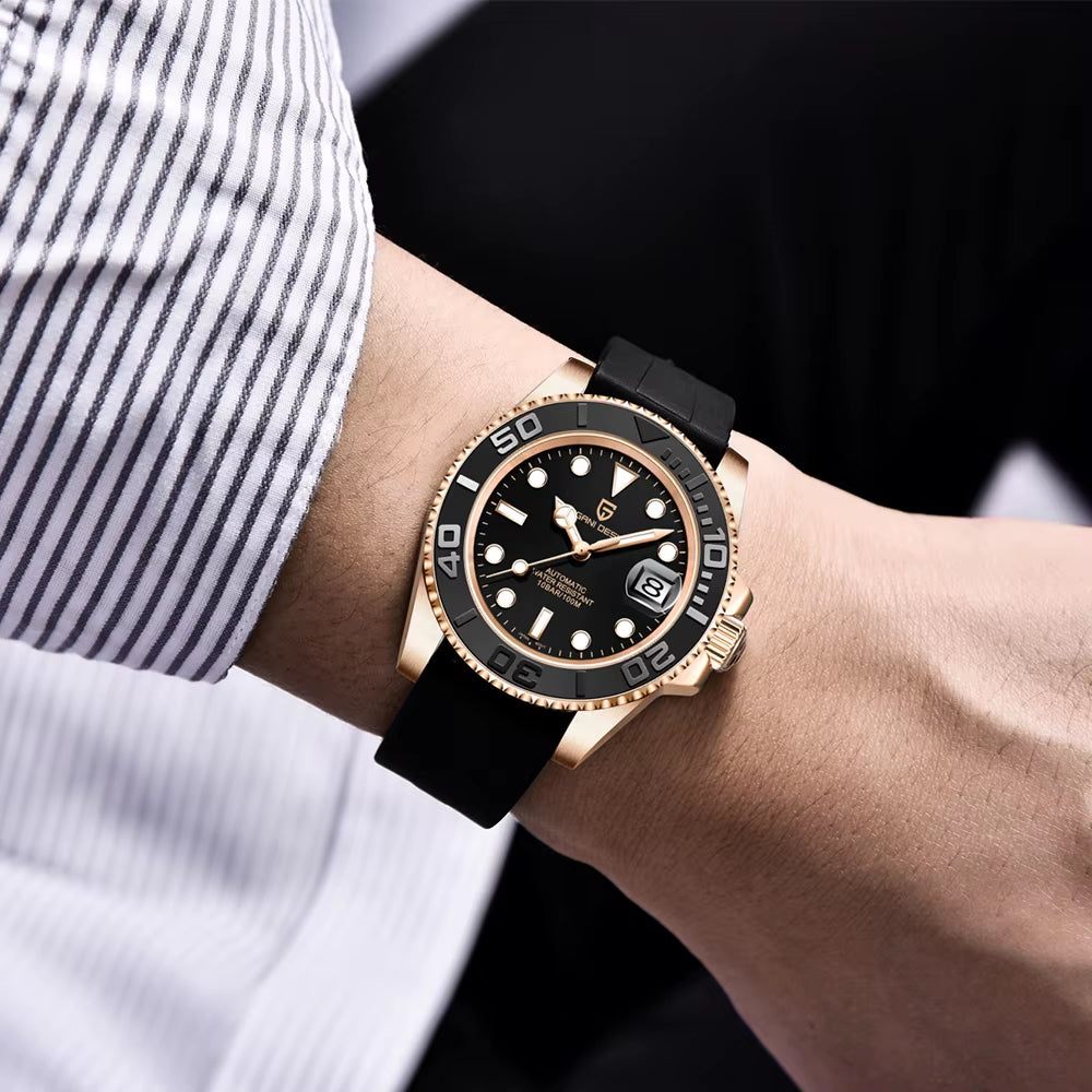 Automatic Men'S Waterproof Calendar Mechanical Watch Stainless Steel Luminous Sapphire Top-Level Watch PD-1651