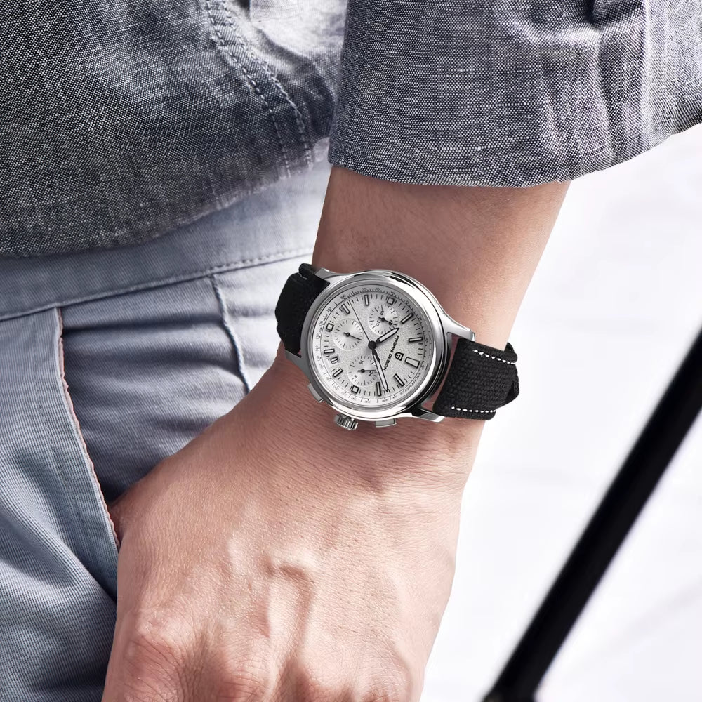 2024 New 40Mm Men Classic Sport Quartz Watch Japan VK63 100M Water Resistant Sapphire Stainless Steel Chronograph