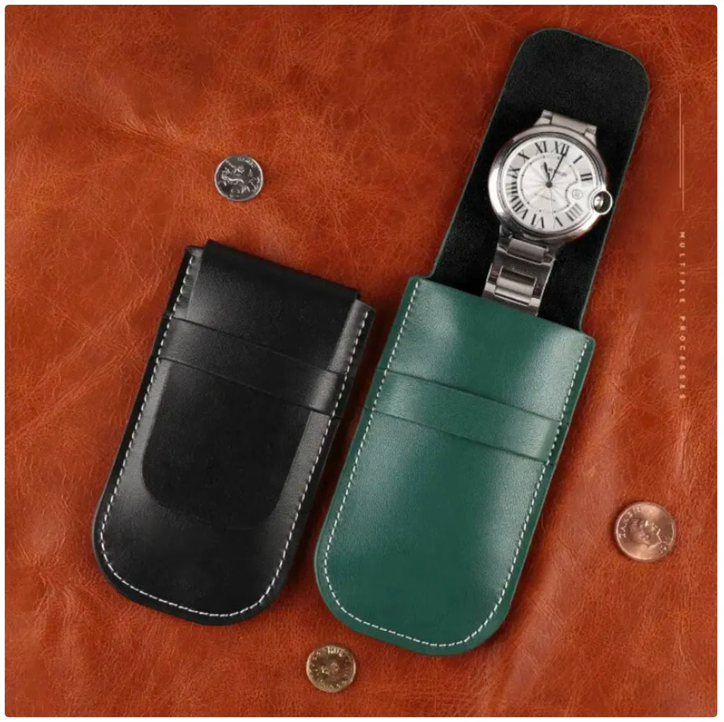 PU Leather Watch Pouch - Stylish and Protective Storage for Your Timepiece