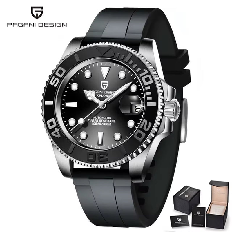 Automatic Men'S Waterproof Calendar Mechanical Watch Stainless Steel Luminous Sapphire Top-Level Watch PD-1651