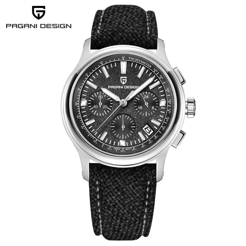 2024 New 40Mm Men Classic Sport Quartz Watch Japan VK63 100M Water Resistant Sapphire Stainless Steel Chronograph