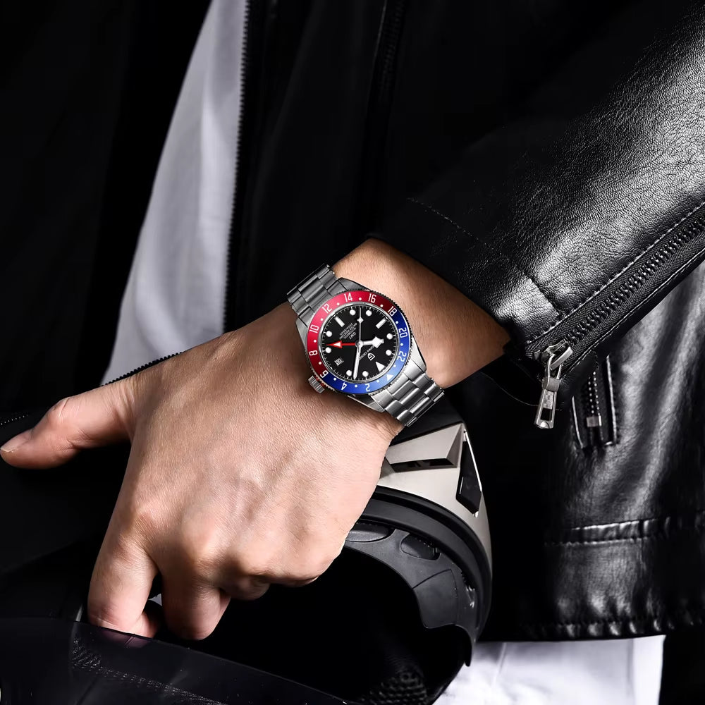 New PAGANI DESIGN Mens Watches GMT Top Luxury Luminous Bezel Mechanical Automatic Men Watch Sapphire 200M Waterproof BB58 Sports