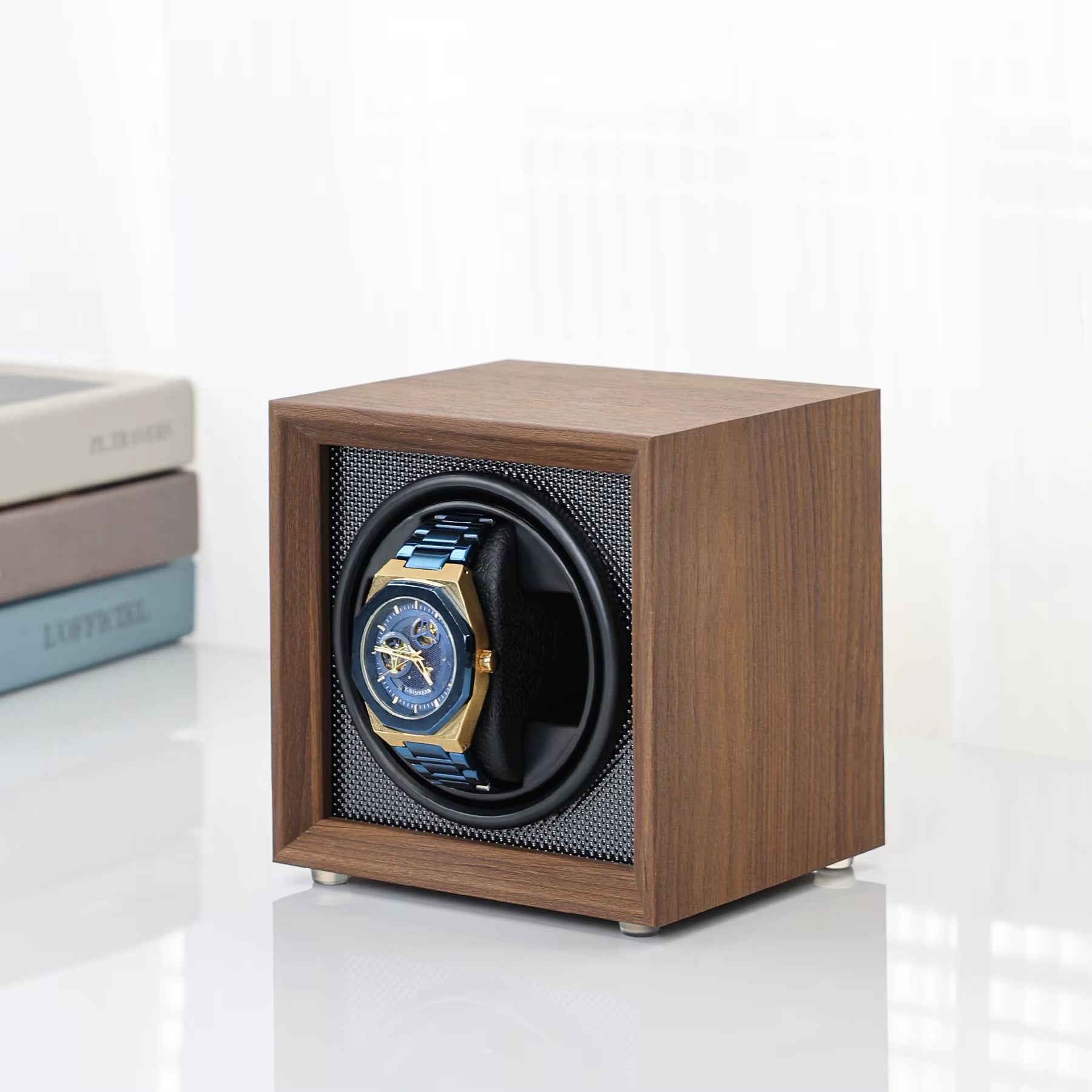 Automatic Winding Watch Winder 1Slot Watch Box S1 Model Black and Red and Carbon Fiber Color