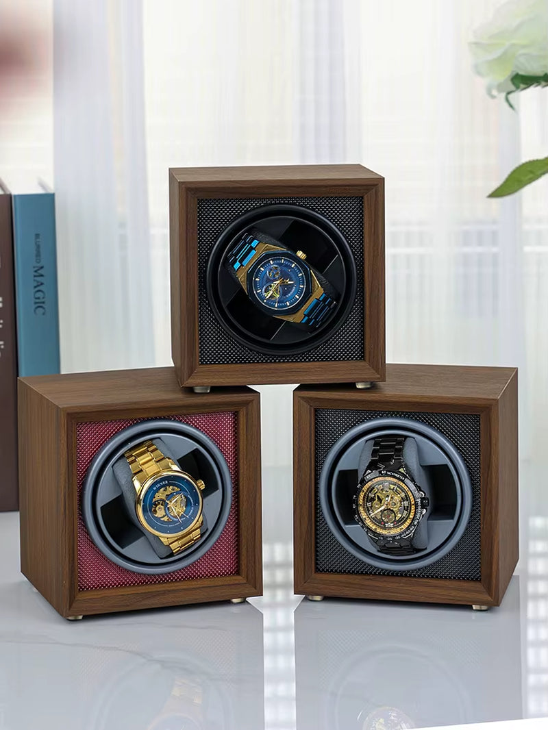 Automatic Winding Watch Winder 1Slot Watch Box S1 Model Black and Red and Carbon Fiber Color