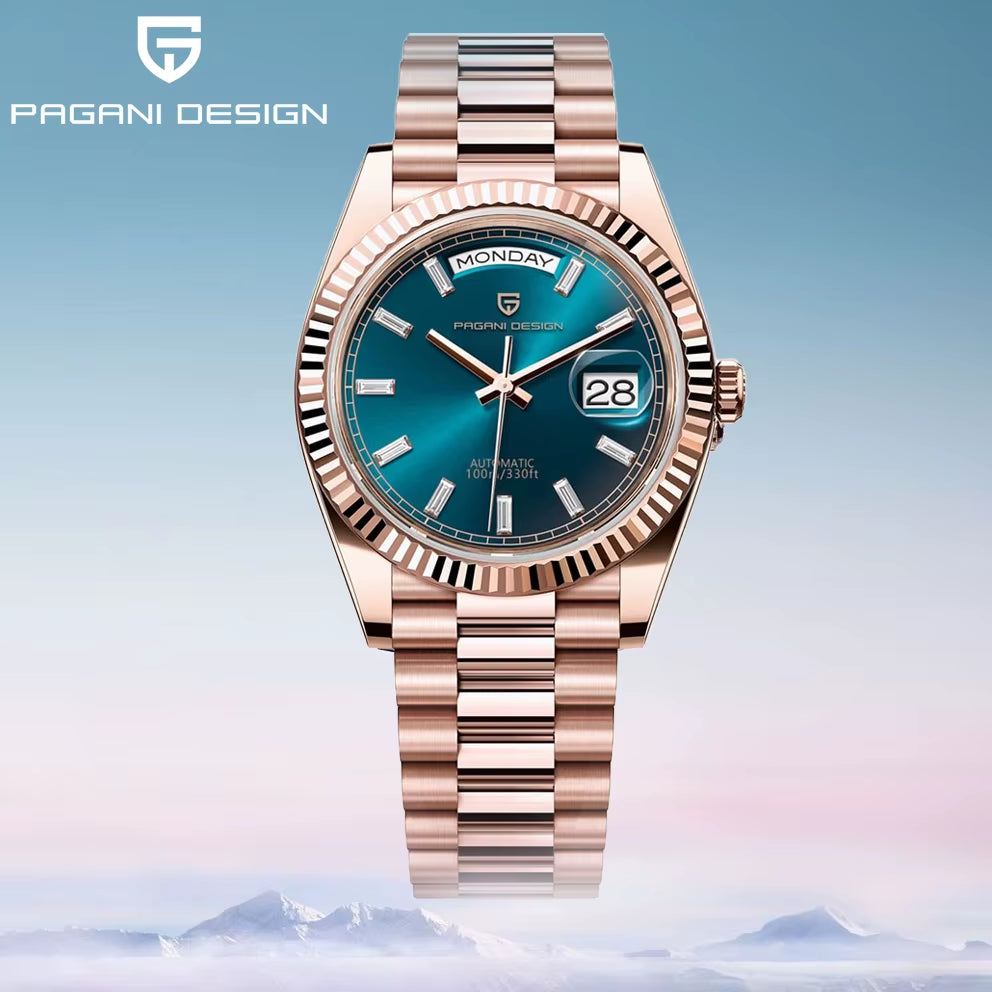 DD40 Luxury Rose Gold Men'S Watches Automatic Mechanical Watch for Men AR Sapphire Glass Date Wrist Watch Men 2024