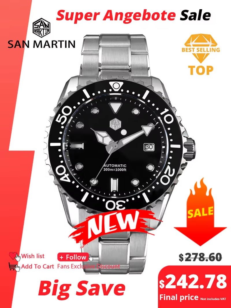 New 44Mm Luxury Men'S Diving Watch Classic High Quality NH35 Automatic Mechanical Sapphire BGW-X1 20Bar Reloj SN0009