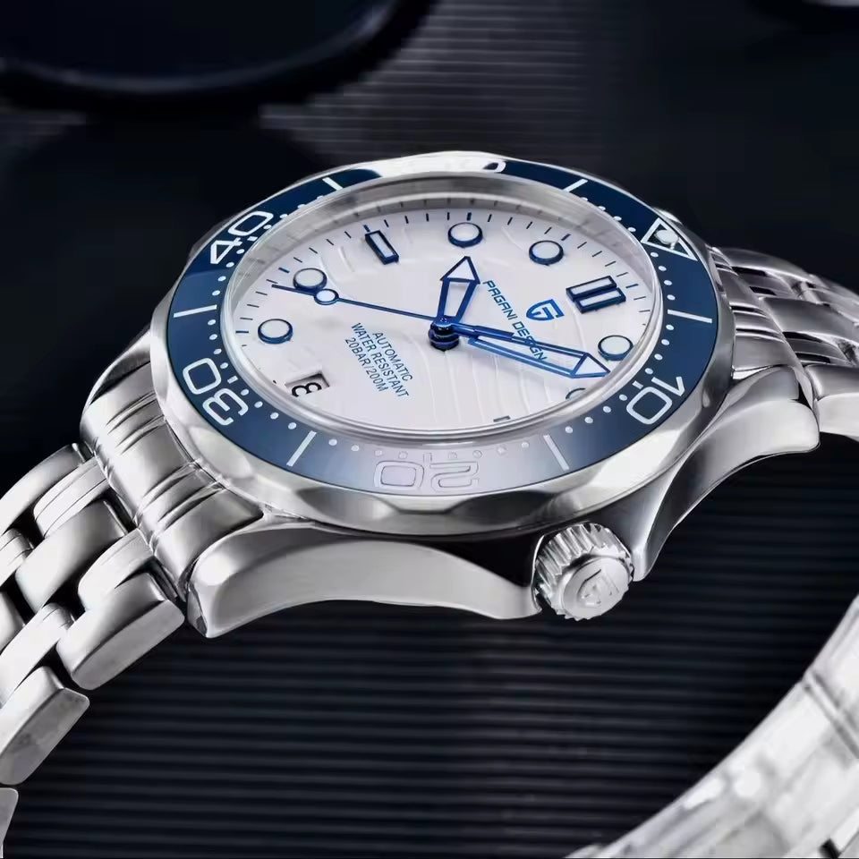 Luminous Ceramic Bezel Japan Movt Watch Sapphire Luxury All Steel Watch for Men Automatic Date Mechanical Clock