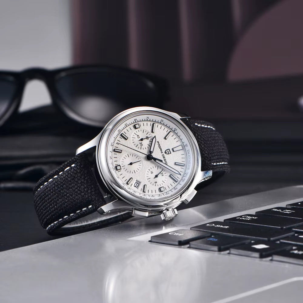 2024 New 40Mm Men Classic Sport Quartz Watch Japan VK63 100M Water Resistant Sapphire Stainless Steel Chronograph