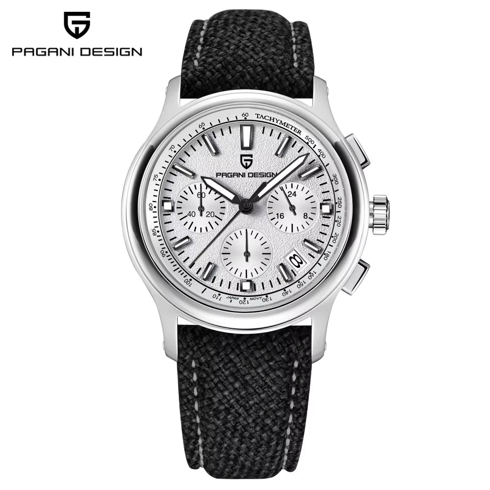 2024 New 40Mm Men Classic Sport Quartz Watch Japan VK63 100M Water Resistant Sapphire Stainless Steel Chronograph