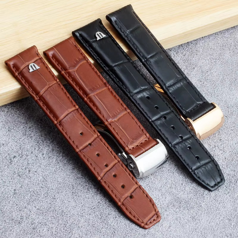 Genuine Leather Watch Strap 20MM 22MM for Maurice Lacroix LES CLASSIQUES MASTERPIECE PONTOS Men Watch Band Bracelet