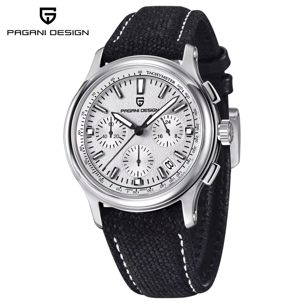 2024 New 40Mm Men Classic Sport Quartz Watch Japan VK63 100M Water Resistant Sapphire Stainless Steel Chronograph