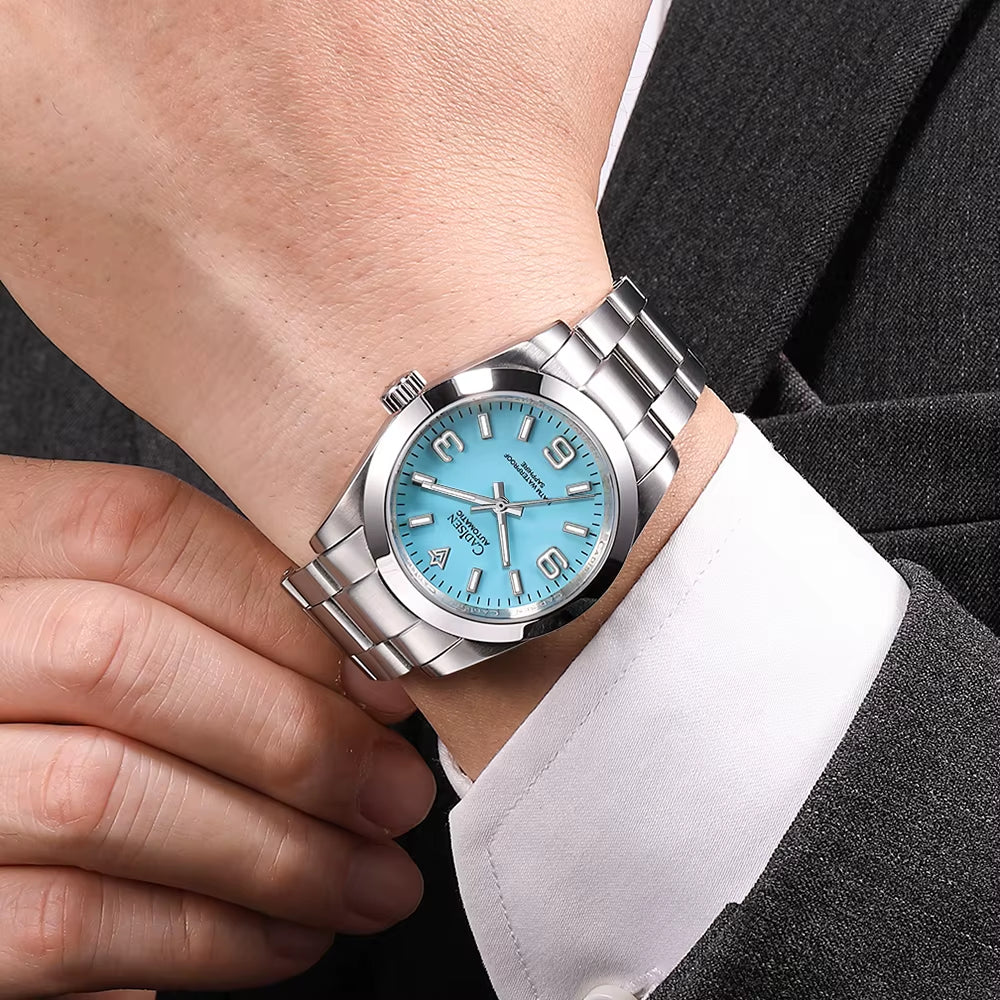 36MM New NH35 Men Mechanical Watch AR Sapphire Glass BGW9 Blue Luminous Automatic Watch for Men 100M Waterproof Watches