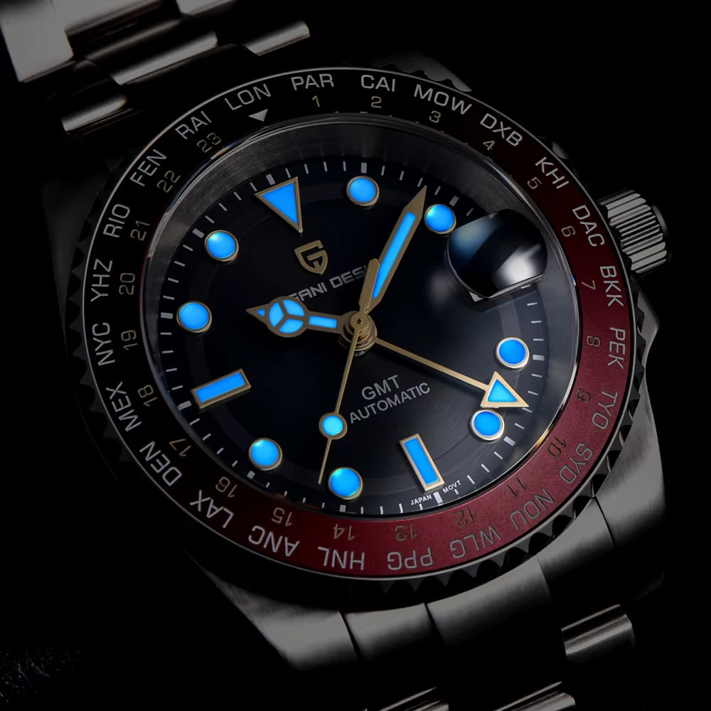 2024 NEW 40MM NH34 GMT Men'S Automatic Mechanical Watch Stainless Steel Luminous Waterproof Sapphire Men Watches