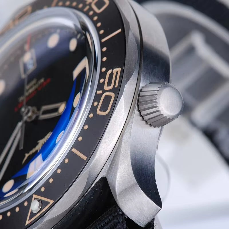 Watch Titanium Sea Ghost NTTD NH35 Automatic Mechanical C3 Luminous Steel Nylon White Black Dial 200M Dive Watches Men