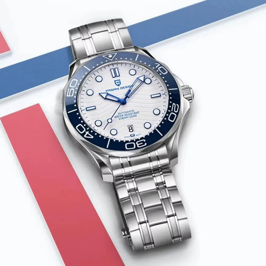 Luminous Ceramic Bezel Japan Movt Watch Sapphire Luxury All Steel Watch for Men Automatic Date Mechanical Clock