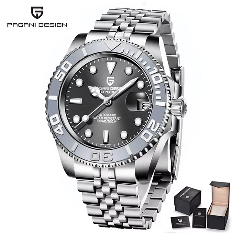 Automatic Men'S Waterproof Calendar Mechanical Watch Stainless Steel Luminous Sapphire Top-Level Watch PD-1651