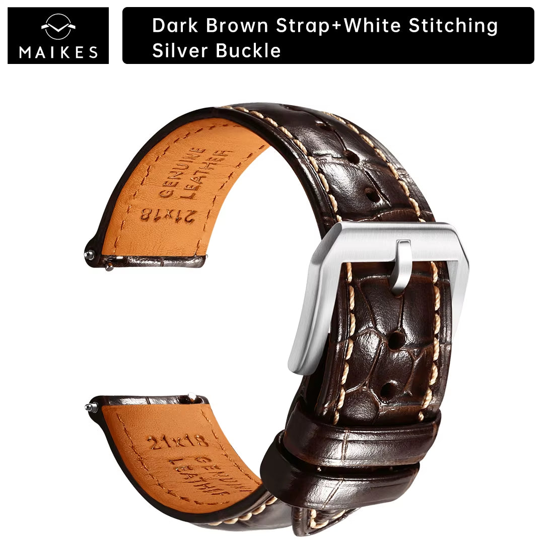 Maikes Luxury Leather Watch Strap 20Mm 21Mm 22Mm Accessories Watchbands Braceletes for Rolex Breitling Omega Watch Band