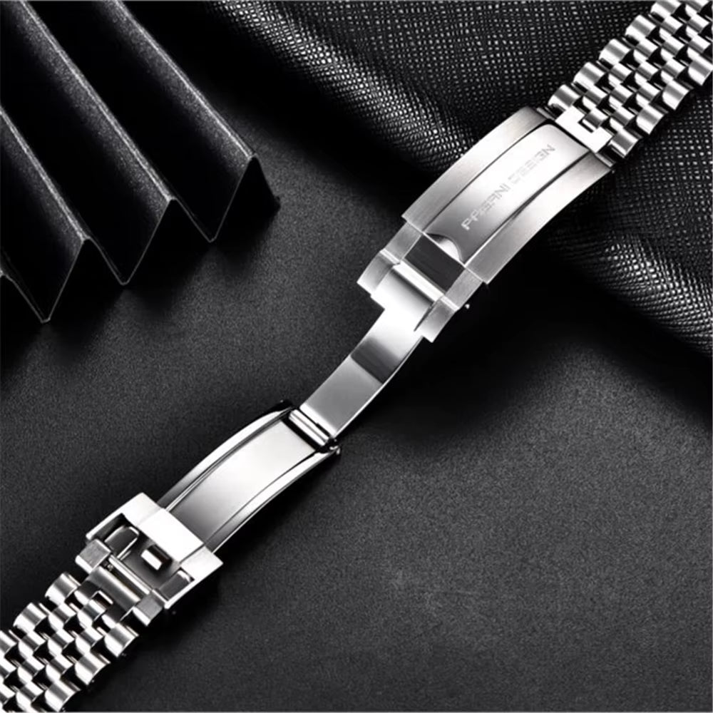 PAGANI DESIGN Original for PD1661,PD1662.PD1651 Watch 316L Stainless Steel Band Strap Jubilee Bracelet Width 20MM, Length 220MM