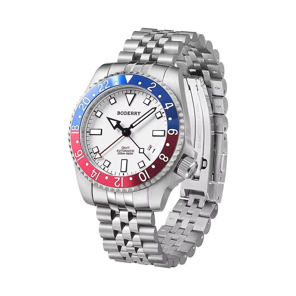 ADMIRAL GMT Watch Titanium Diver Watches 200M Waterproof Wristwatch Automatic