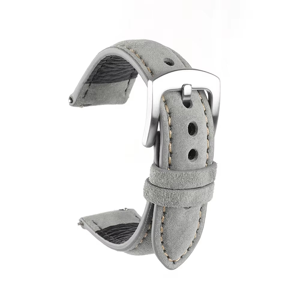 Suede Leather Watch Strap 18Mm 19Mm 20Mm 22Mm Band Vintage Handmade Watchband Grey Brown Replacement Belts for Watch Accessories