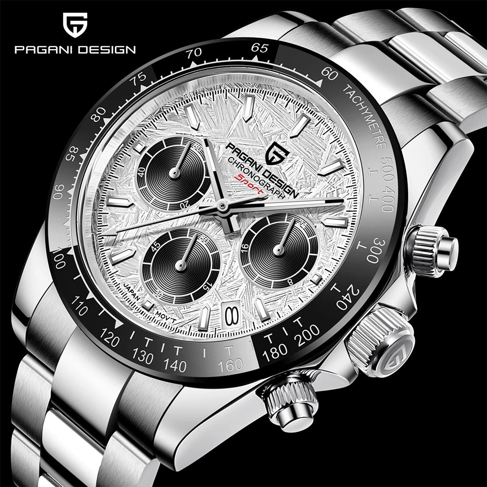 2024 New PD-1644 Meteorite Dial Fashion Men Quartz Wristwatches 100M Sapphire Glass Chronograph Relogio Masculino