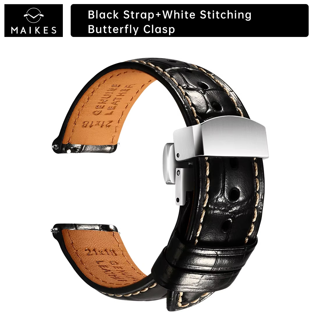 Maikes Luxury Leather Watch Strap 20Mm 21Mm 22Mm Accessories Watchbands Braceletes for Rolex Breitling Omega Watch Band