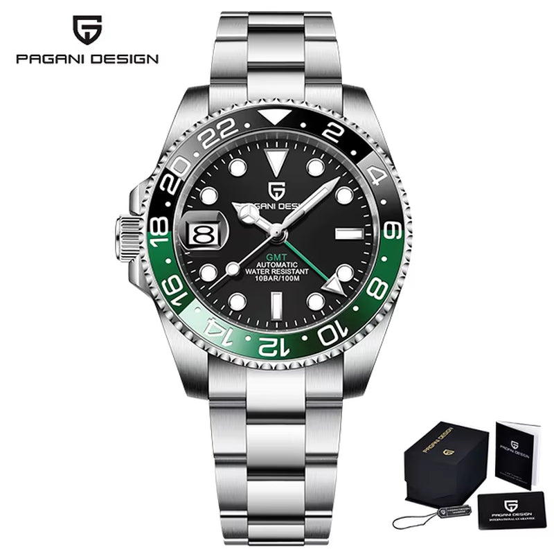 V3  New NH34 Automatic Mechanical Watches Men'S Luxury Sapphire Glass 40MM Ceramic GMT Wristwatch 100M Waterproof