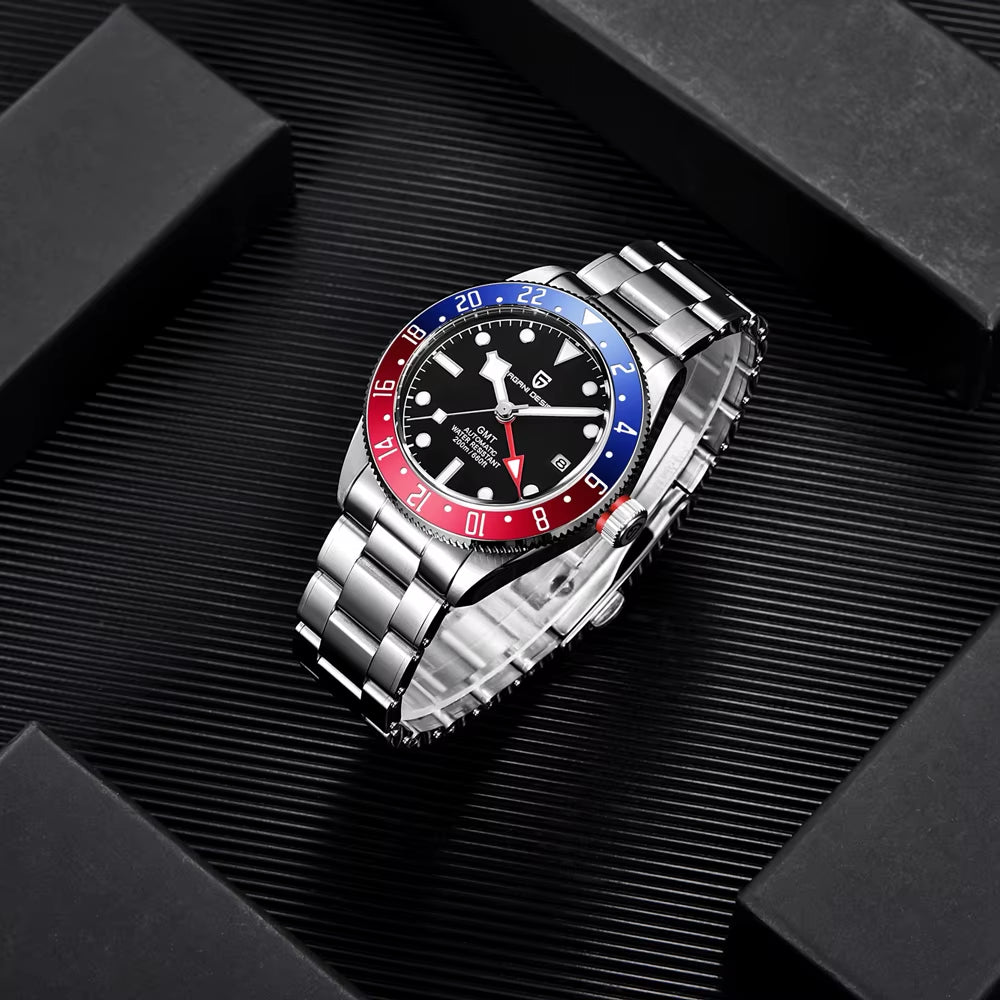 New PAGANI DESIGN Mens Watches GMT Top Luxury Luminous Bezel Mechanical Automatic Men Watch Sapphire 200M Waterproof BB58 Sports