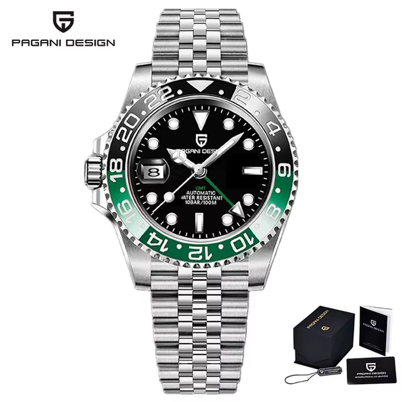 V3  New NH34 Automatic Mechanical Watches Men'S Luxury Sapphire Glass 40MM Ceramic GMT Wristwatch 100M Waterproof
