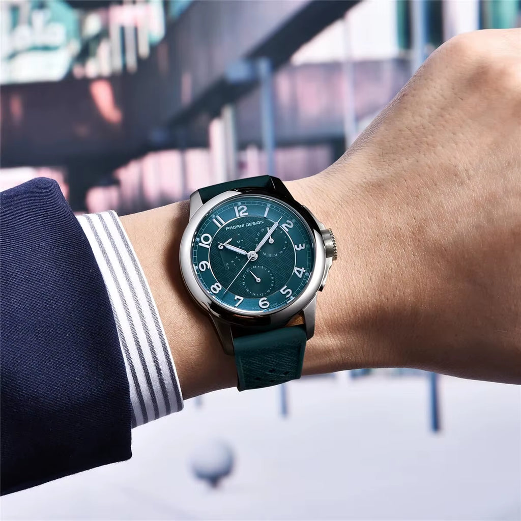 PAGANI DESIGN 2024 New Men'S Quartz Watches VH88 Multifunction Stainless Steel Sapphire Business Sport Clock Watch for Men