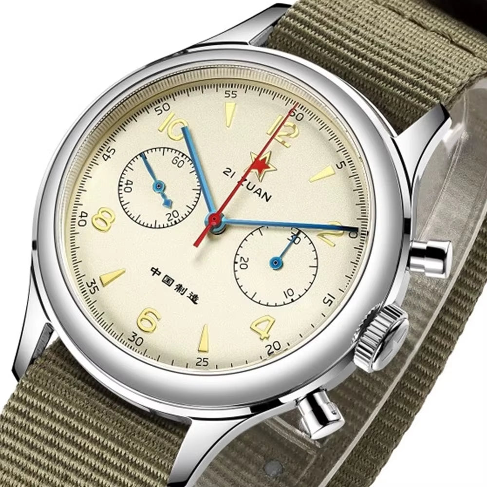 38Mm 40Mm Seagull 1963 Chronograph 21 Zuan with ST19 Movement with Swan Neck Mechanical Watches for Man Sapphire Clocks