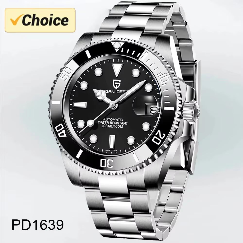 2025 New Men'S Watches Top Brand Luxury Business Wristwatch Men Mechanical Automatic Watch for Men Diver PD1639