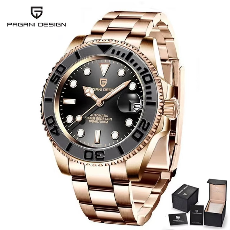 Automatic Men'S Waterproof Calendar Mechanical Watch Stainless Steel Luminous Sapphire Top-Level Watch PD-1651