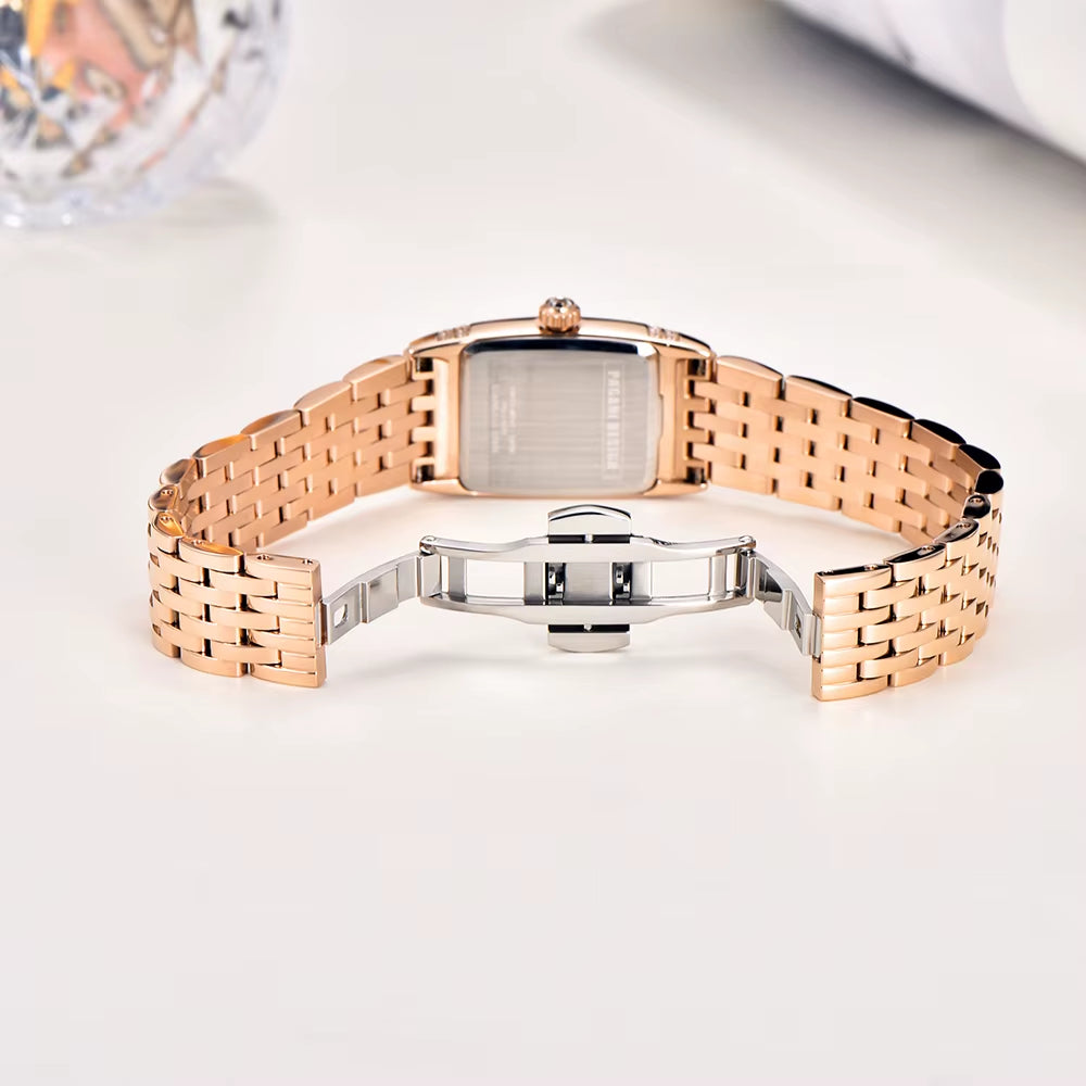 - Women'S Sapphire Crystal Quartz Watch, Luxury Accessories, Waterproof up to 50 Meters, Stainless Steel, 22Mm, Ne