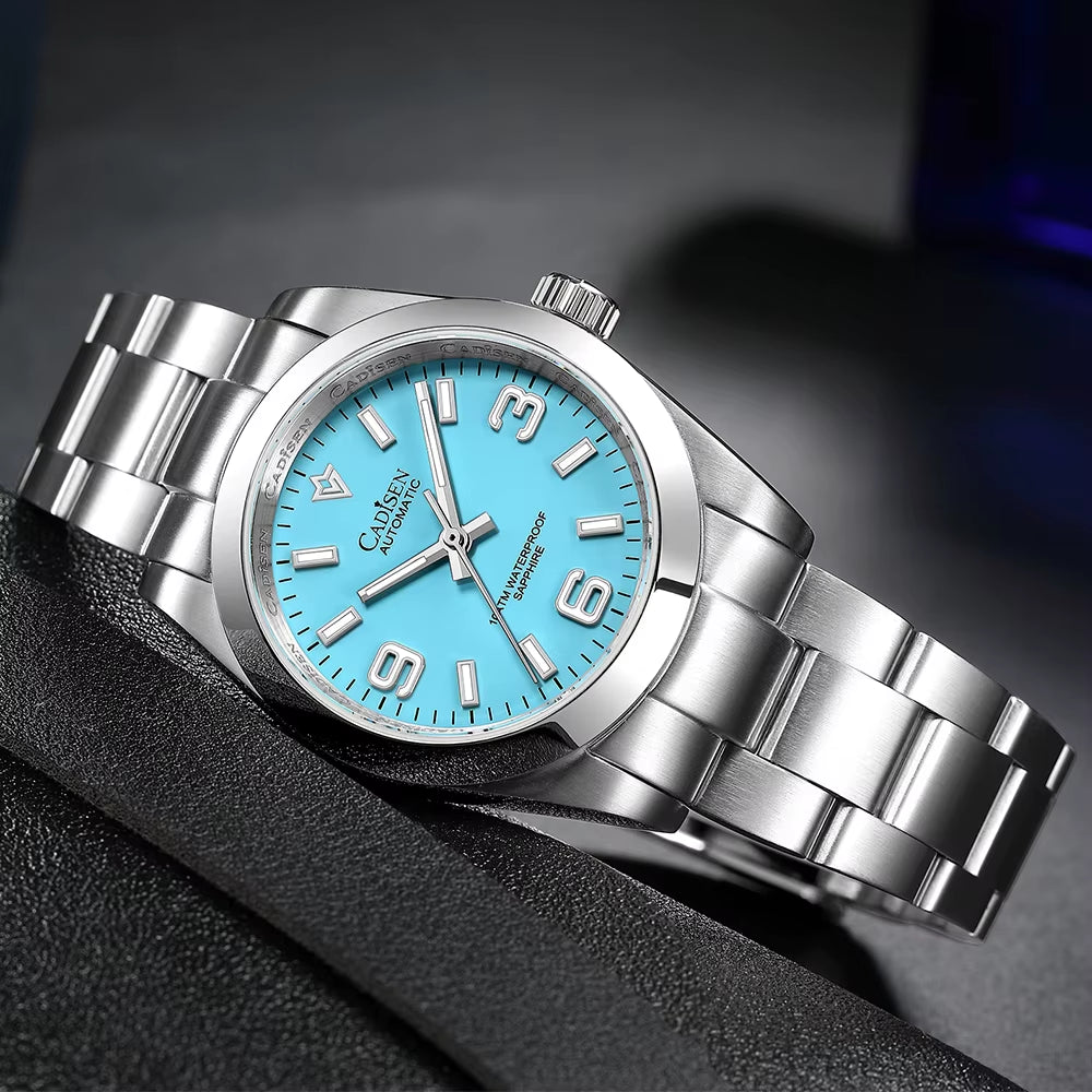 36MM New NH35 Men Mechanical Watch AR Sapphire Glass BGW9 Blue Luminous Automatic Watch for Men 100M Waterproof Watches
