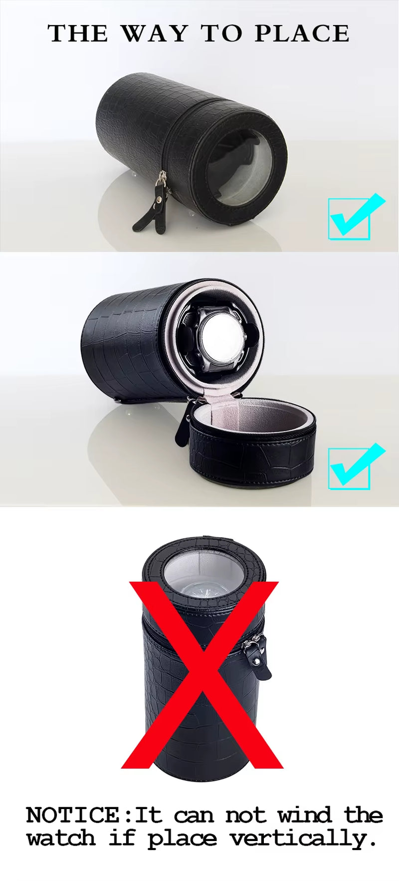 Portable Automatic Watch Winder PU Leather Box for Travel Watch Winder Storage Box Mabuchi Motor