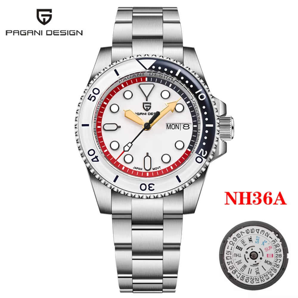 2024 New Men Mechanical Wristwatches Luxury Automatic Watches Week Date NH36 100M Waterproof Reloj Hombre PD1726