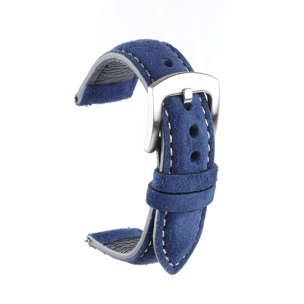 Suede Leather Watch Strap 18Mm 19Mm 20Mm 22Mm Band Vintage Handmade Watchband Grey Brown Replacement Belts for Watch Accessories